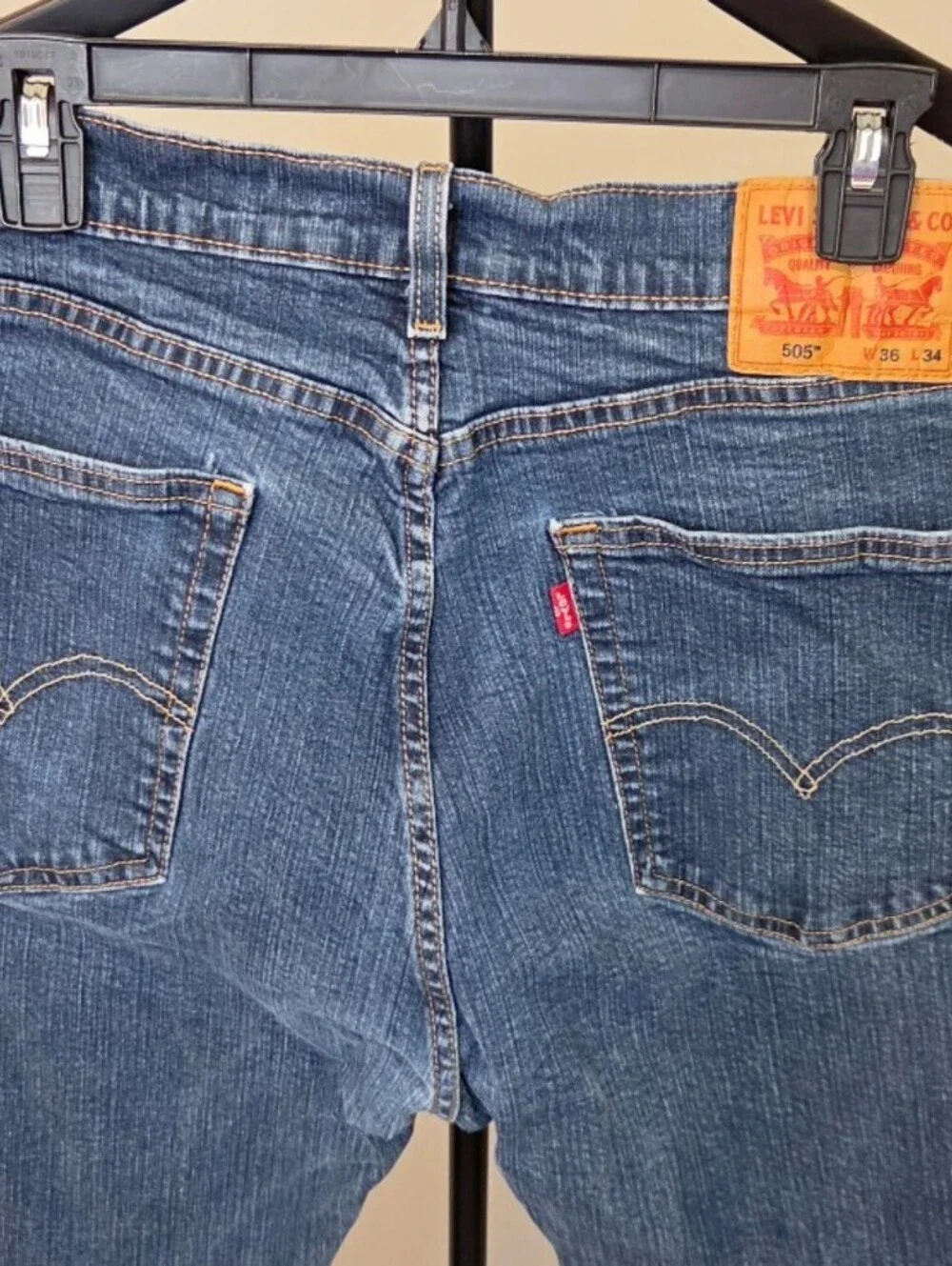 Levi's 505 Men's Blue Denim Jeans, Waist 36, Length 34